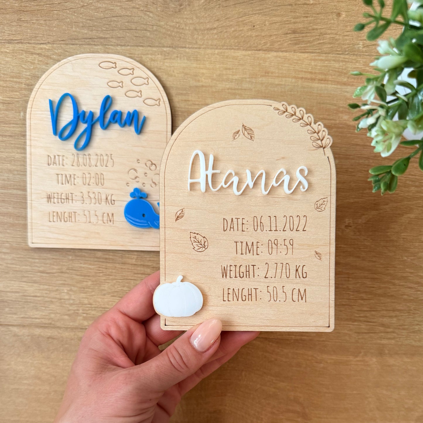 Визитка за новородено с тиква