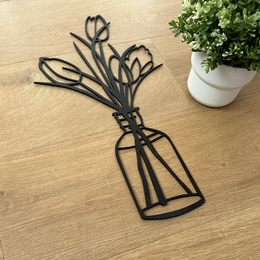 Дървено цвете за стена