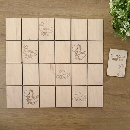 Мемори карти с динозаври