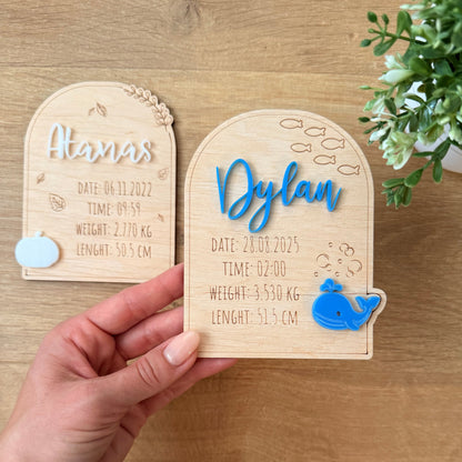 Визитка за новородено с делфинче