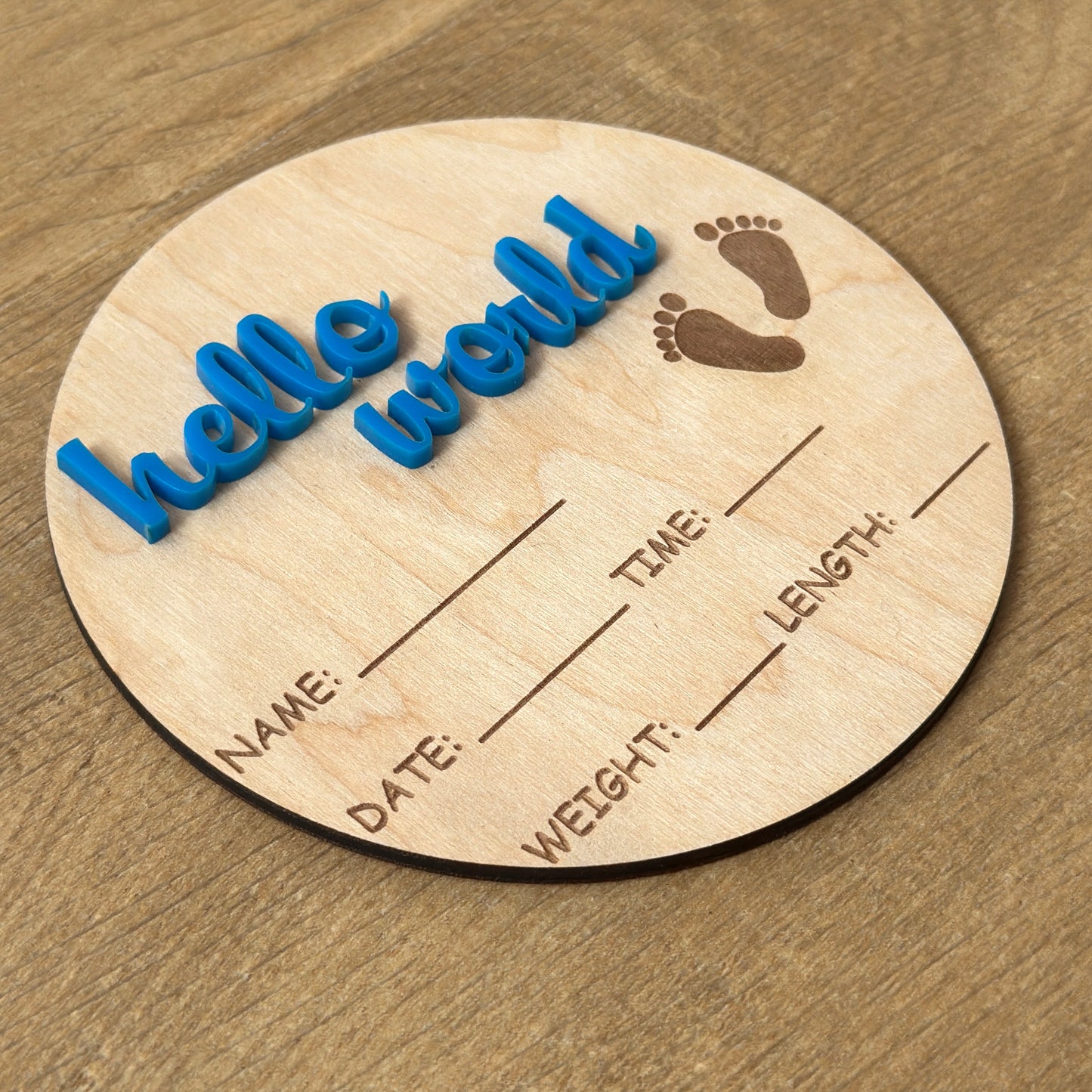 Визитка за новородено "hello world"